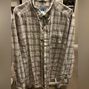 Columbia Adult Plaid White Button Up Shirt NWOT 1X Outdoor Flannel Comfy